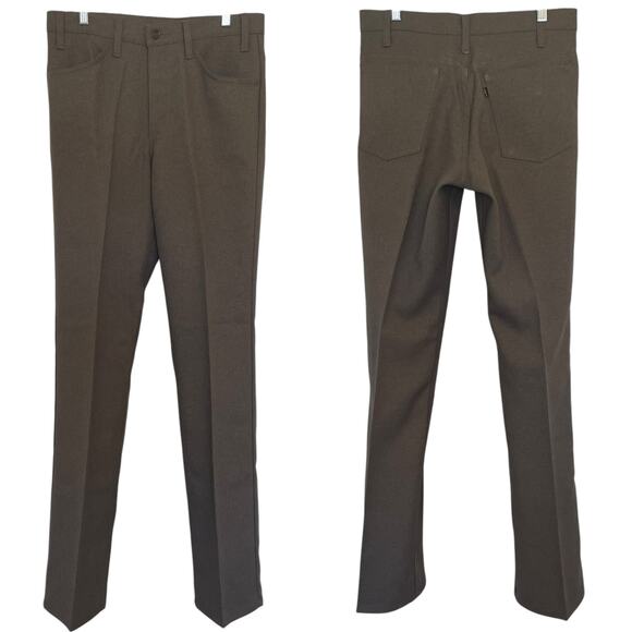 Levi's Other - Vintage Levi’s Dracron Polyester Dress Pants In Brown USA Made Size 31x34